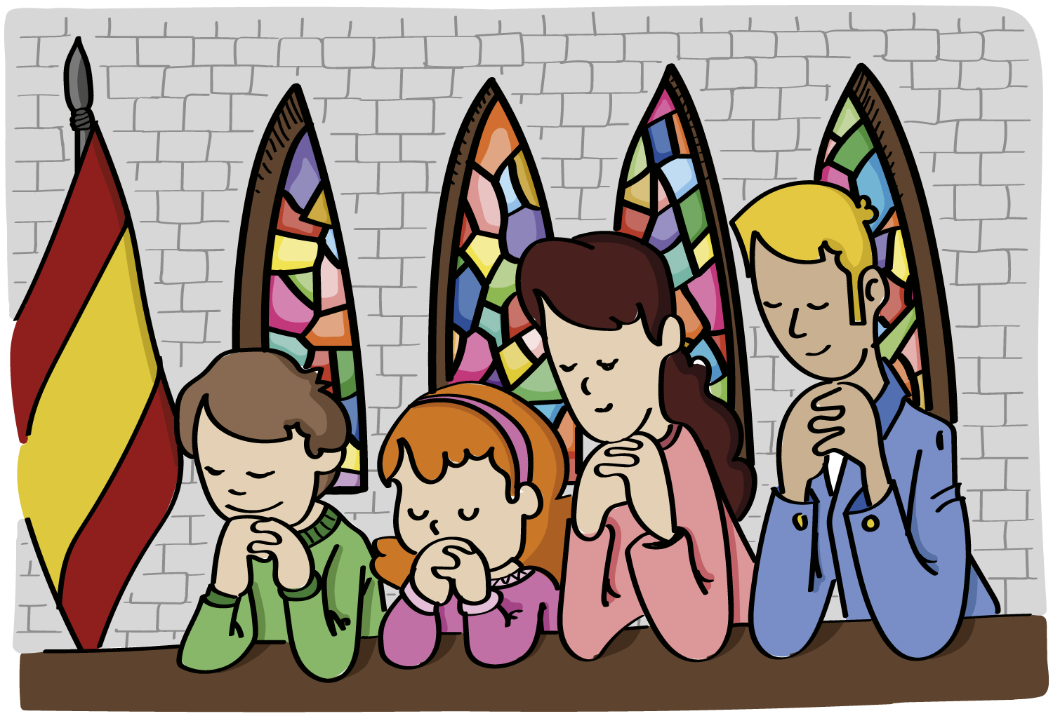 Niños rezando